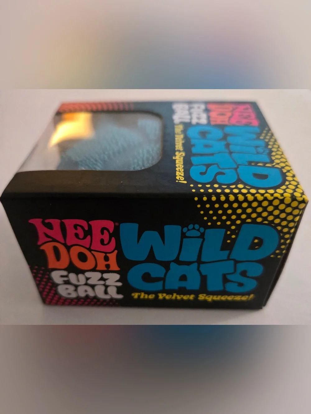 NeeDoh Fuzz Wild Ball Cats – Blue Sensory Squishy Fidget Toy – NEW